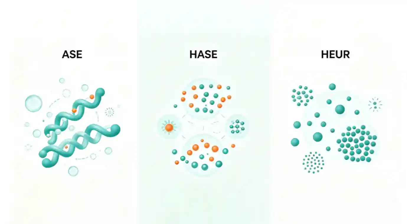 ASE, HASE, and HEUR Control Rheology